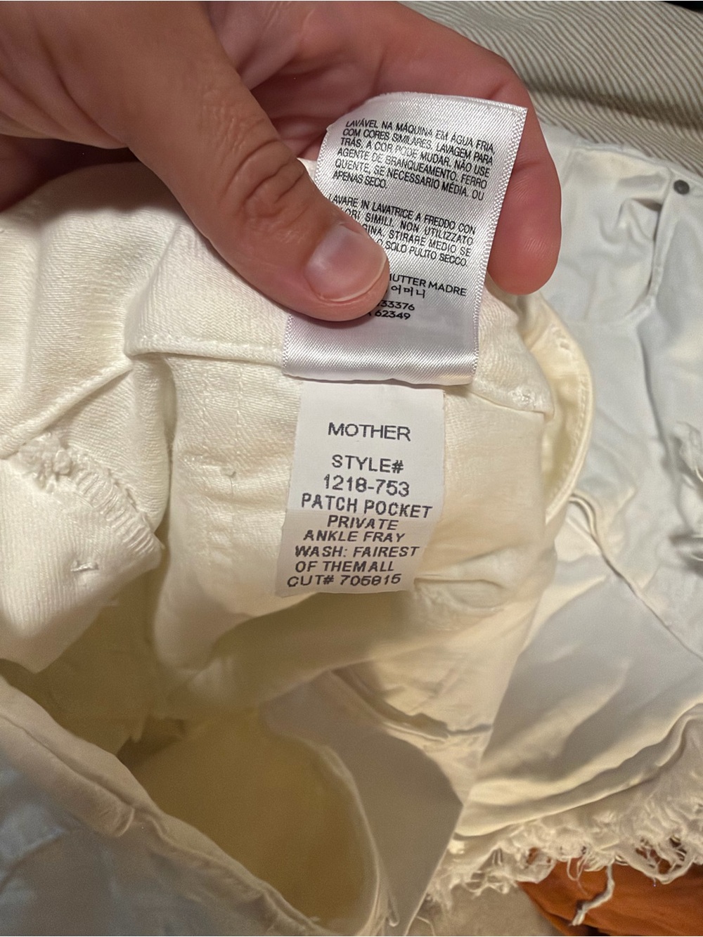 mother patch pocket private ankle fray white button fly 23(BUT FITS LIKE A 2!!) - Picture 4 of 7
